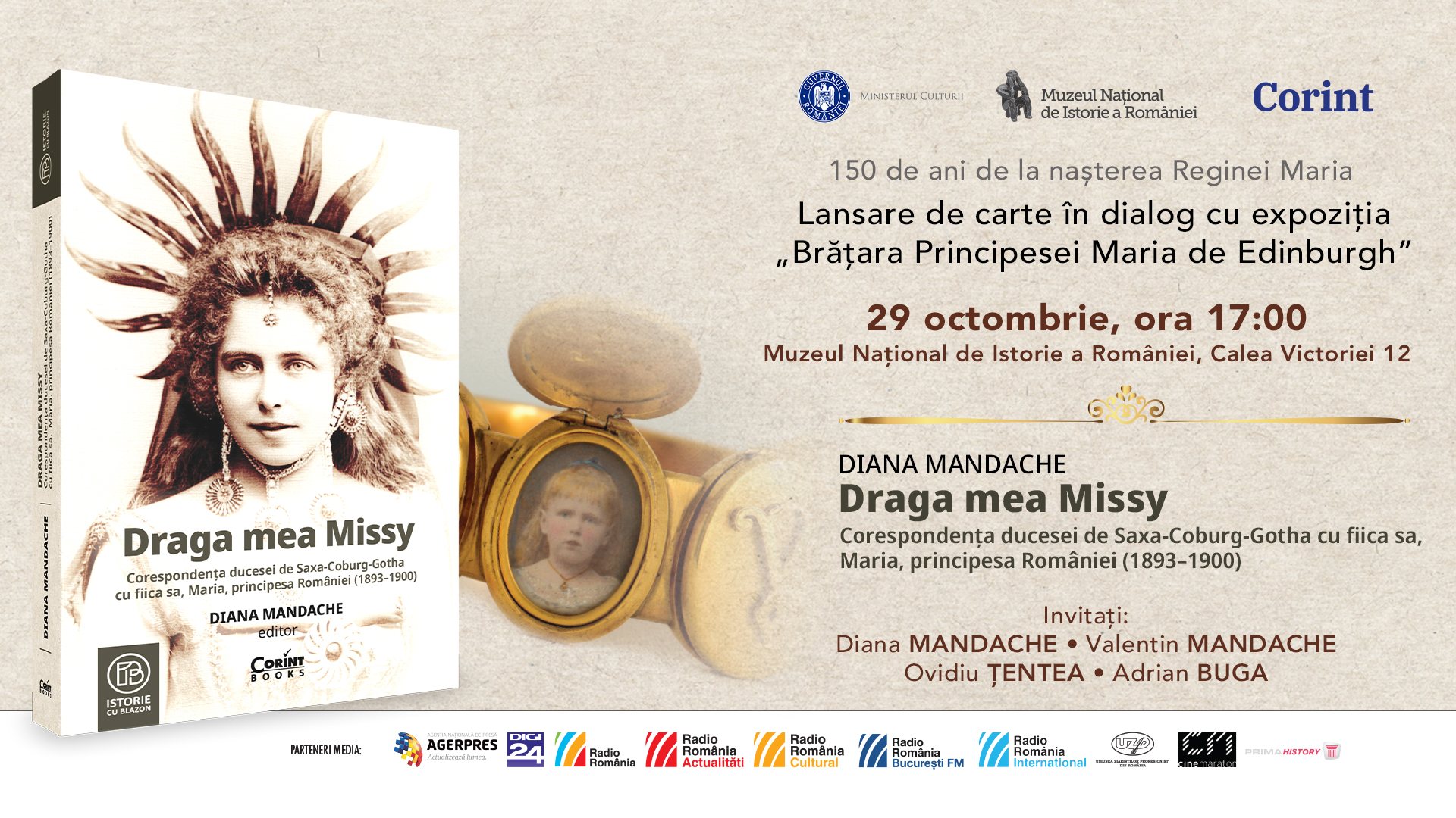 Lansare de carte în dialog cu expoziția „Brățara Principesei Maria de Edinburgh”