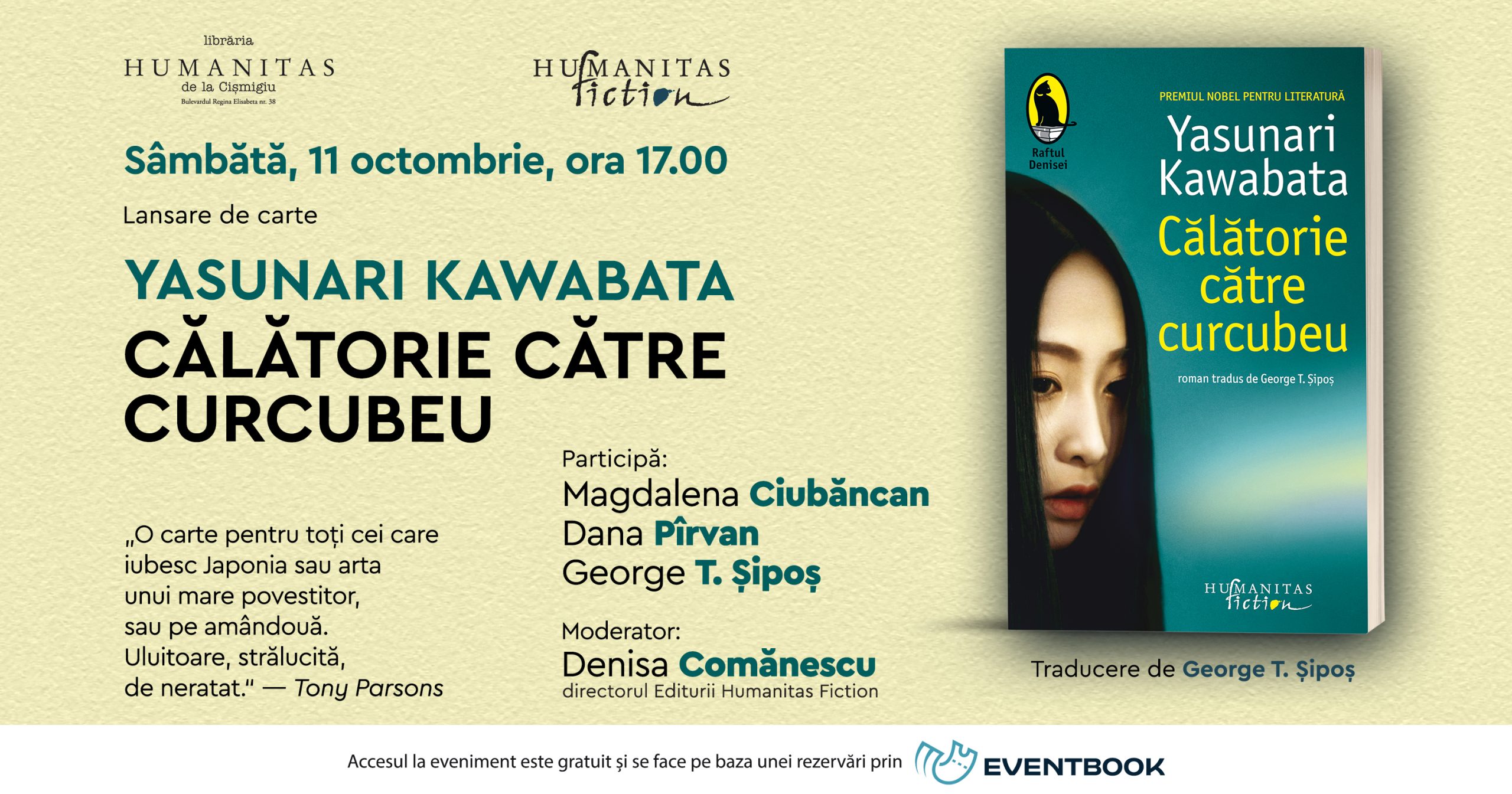 Lansare de carte: „Călătorie către curcubeu” de Yasunari Kawabata