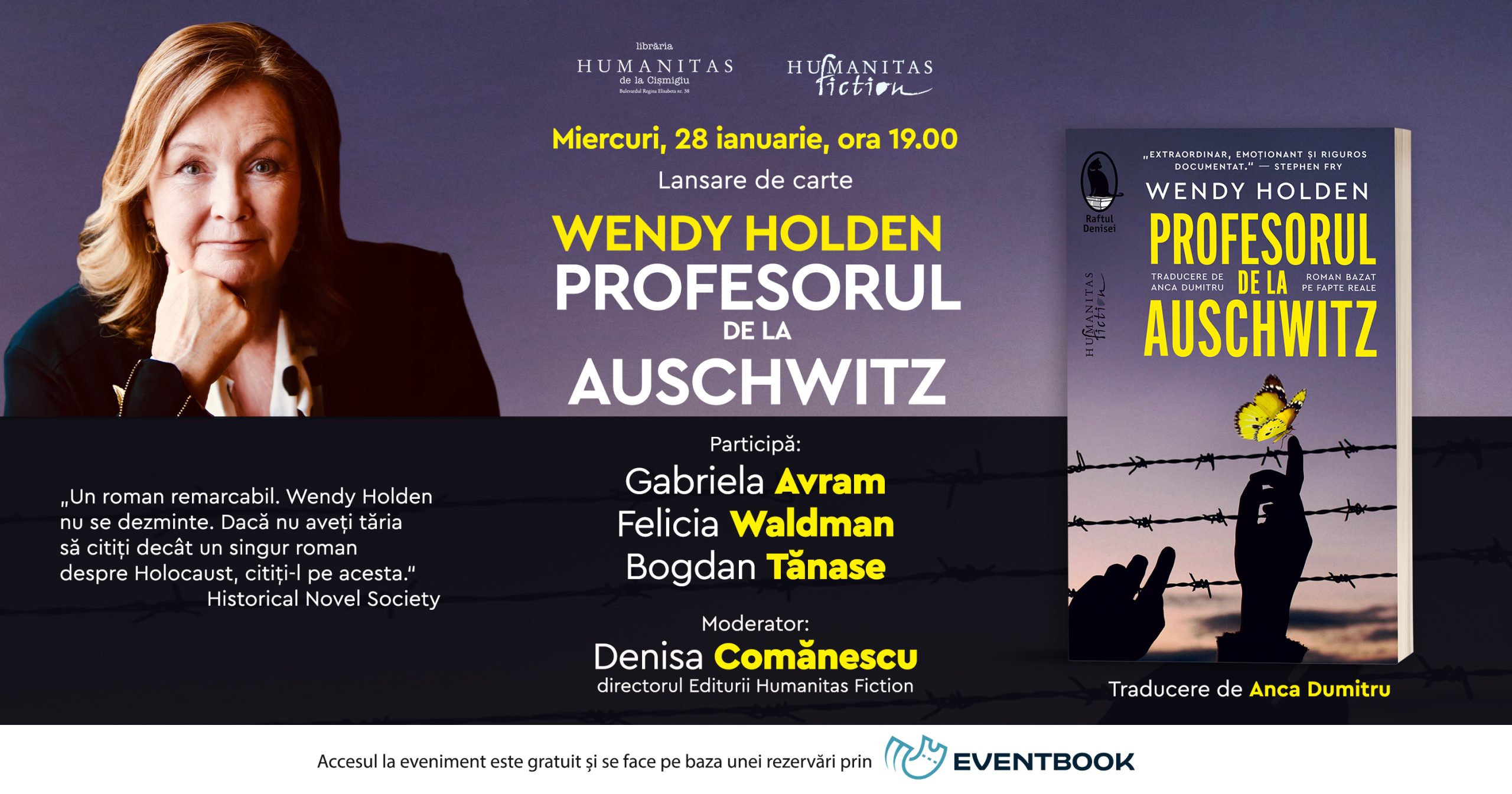 Lansare de carte: „Profesorul de la Auschwitz“ de Wendy Holden