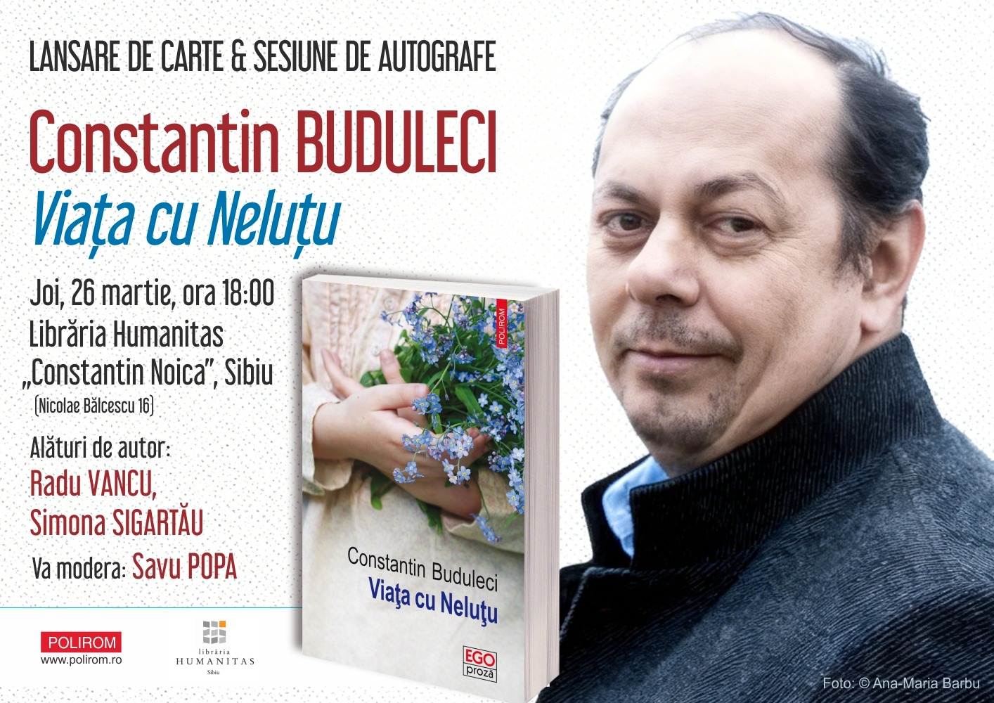 Constantin Buduleci, „Viața cu Neluțu”. Lansare de carte la Sibiu și București