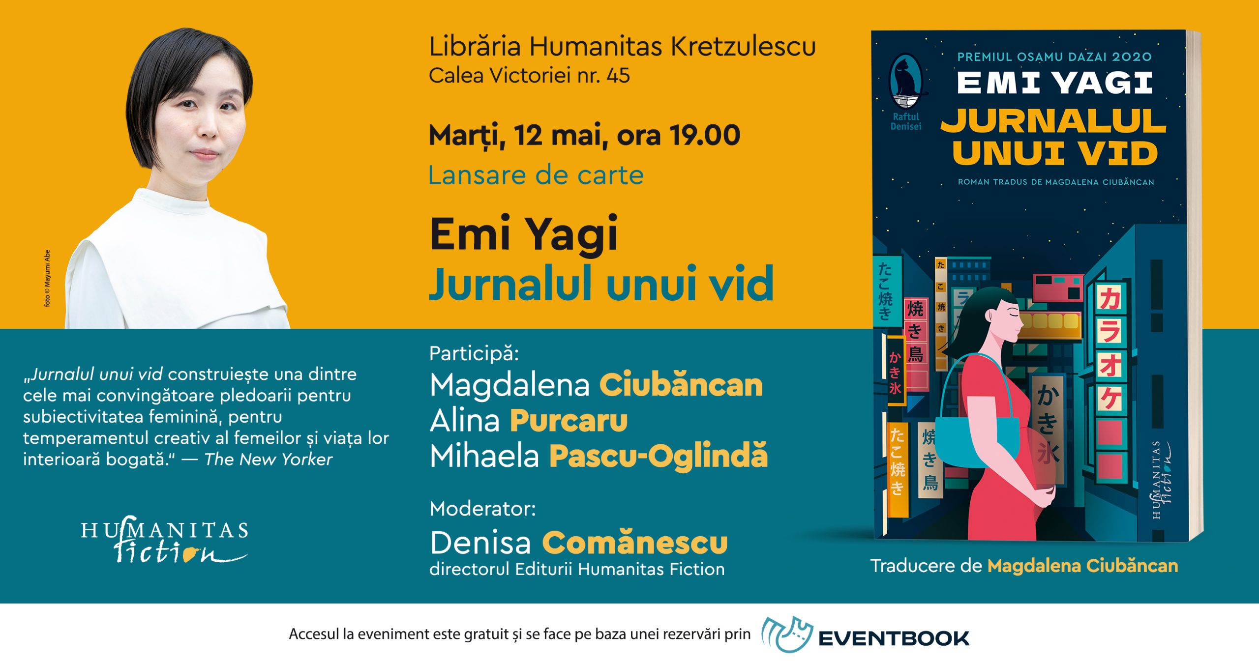 Lansare de carte: „Jurnalul unui vid“ de Emi Yagi