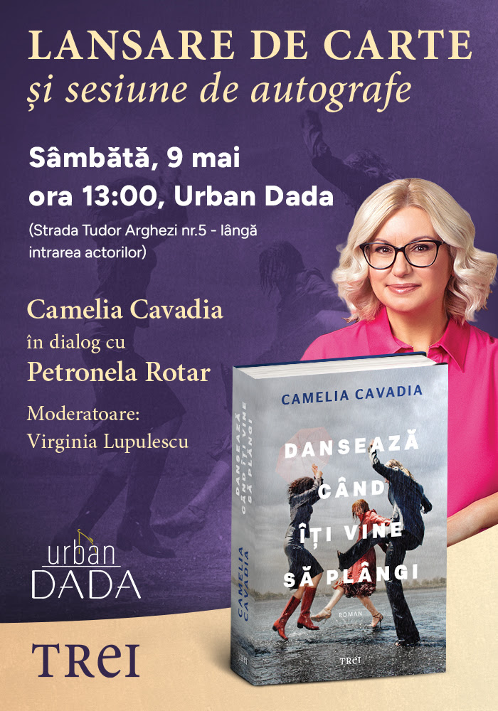 Camelia Cavadia își lansează la București cel mai nou roman
