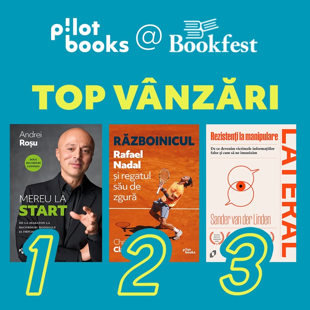 Editura Pilot Books: Top 3 cele mai vândute cărți la Bookfest 2026
