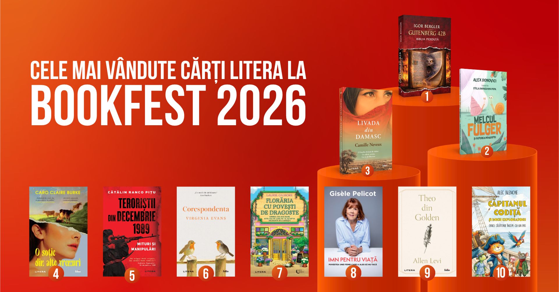 Editura Litera: Topul celor mai vândute cărți la Bookfest 2026. Igor Bergler, Alex Donovici, Alec Blenche și Cătălin Ranco Pițu printre cei mai căutați autori ai acestei ediții