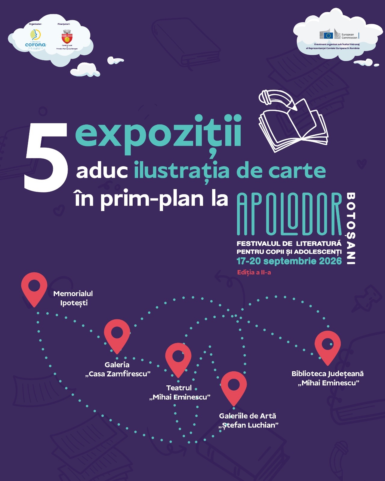 COMUNICAT DE PRESĂ: Cinci expoziții desenează harta ilustrației de carte la Festivalul APOLODOR