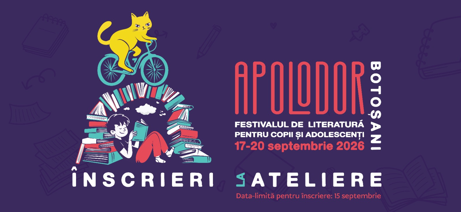 COMUNICAT DE PRESĂ: De la jurnalism și filosofie la poezie, teatru și ilustrație. APOLODOR deschide înscrierile la atelierele ediției 2026