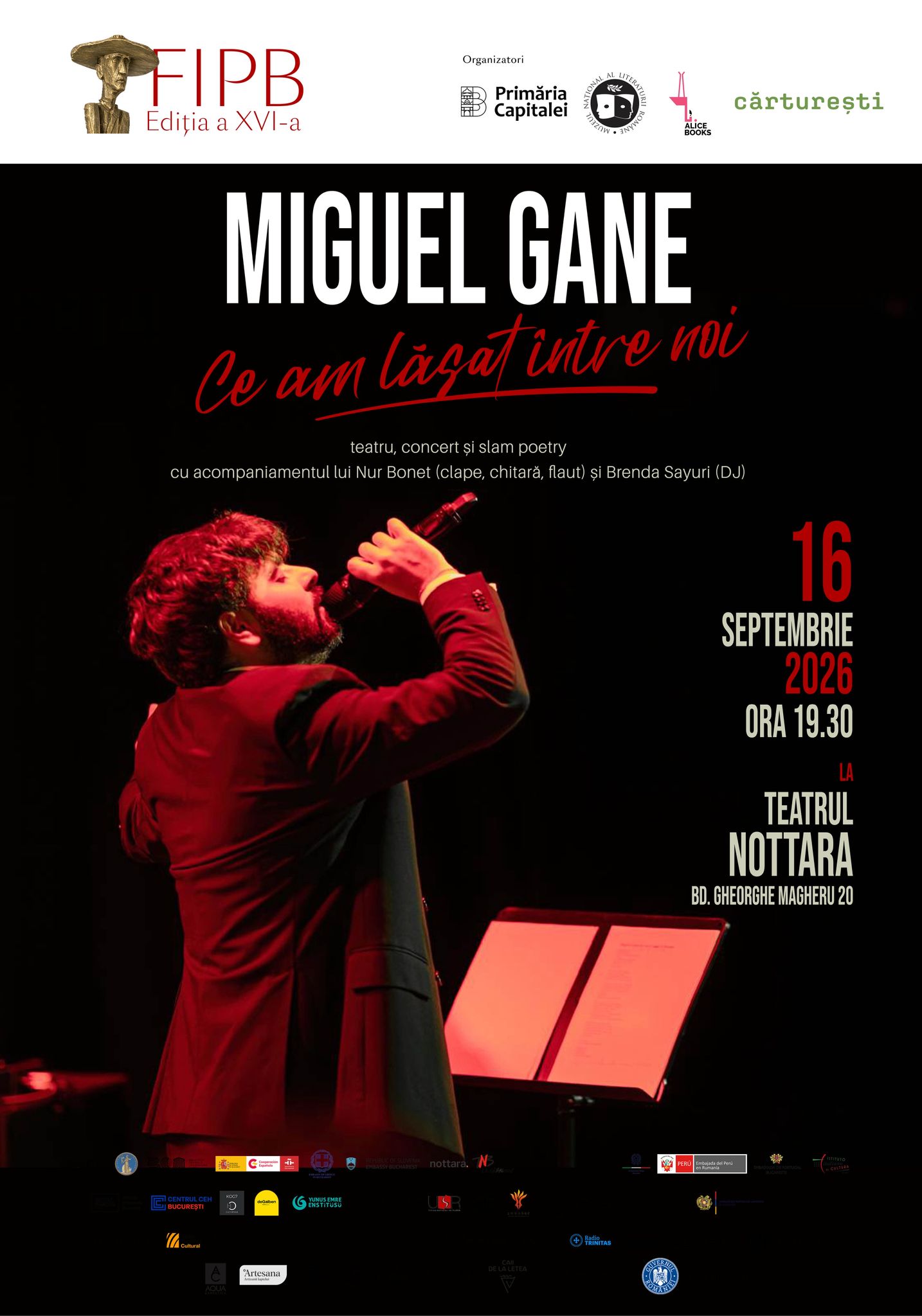 Miguel Gane, românul devenit fenomen al poeziei de limbă spaniolă, vine la București cu spectacolul „Ce am lăsat între noi”