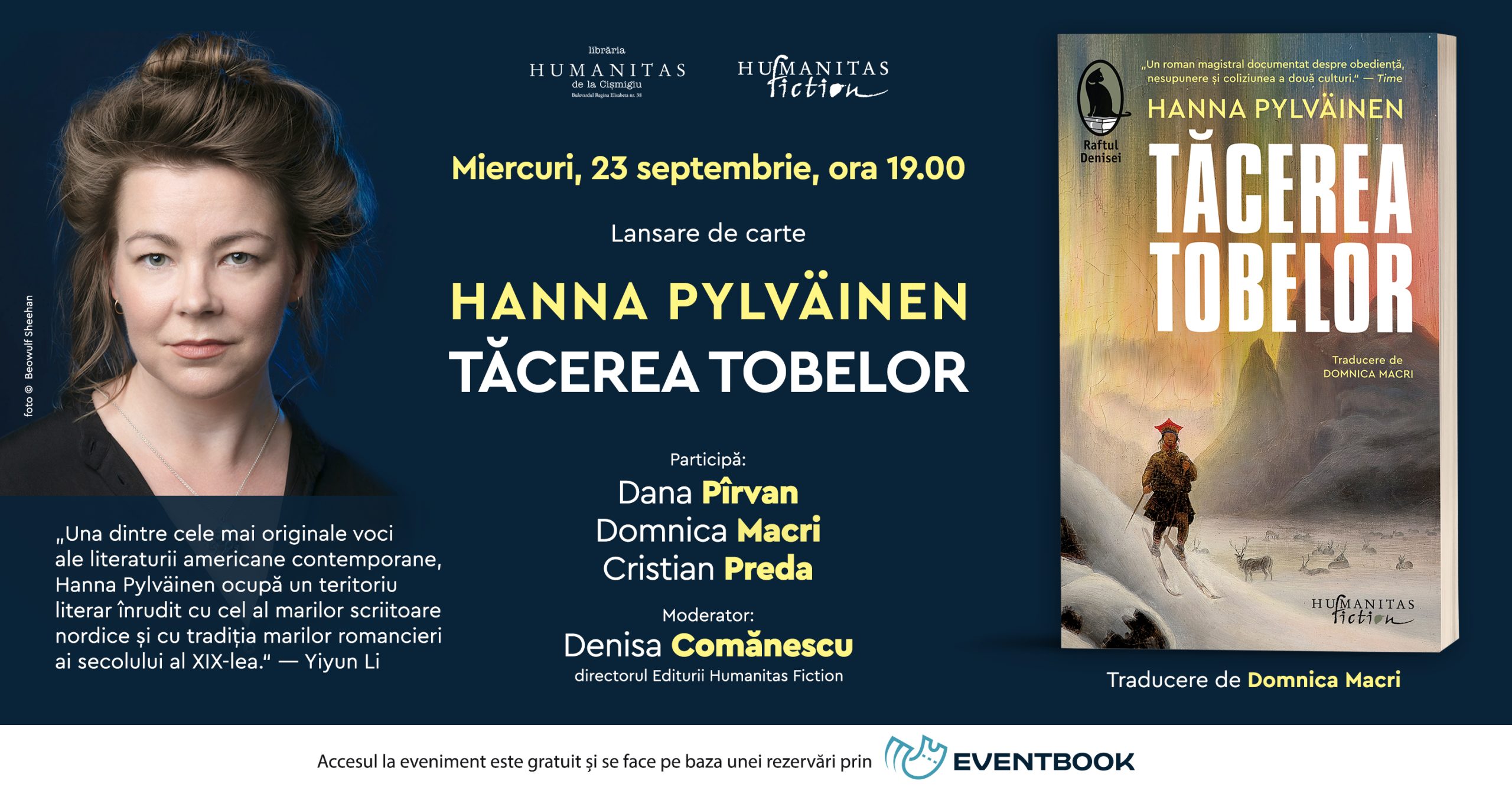 Lansare de carte: „Tăcerea tobelor“ de Hanna Pylväinen
