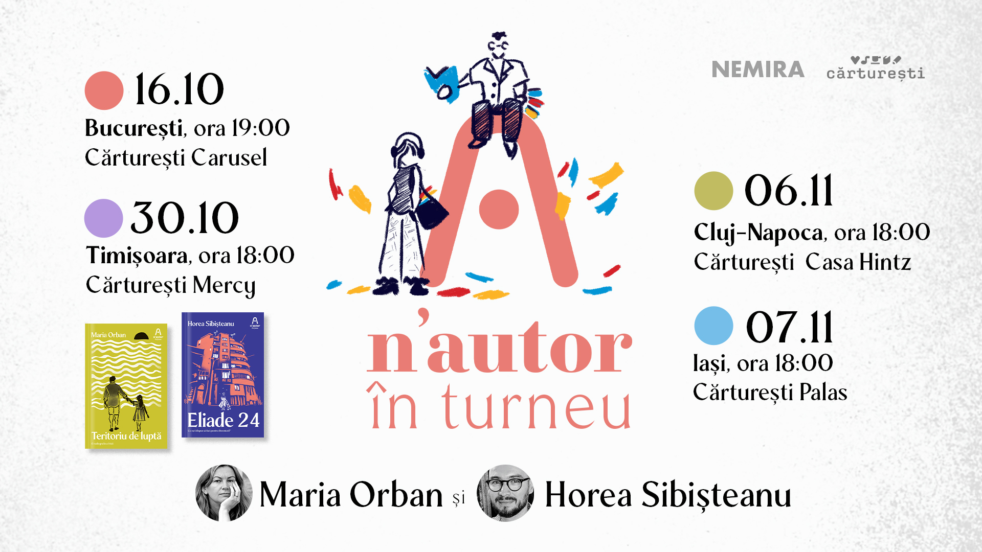 n’autor în turneu cu Maria Orban, Horea Sibișteanu, Raluca Nagy și Mihaela Buruiană 
