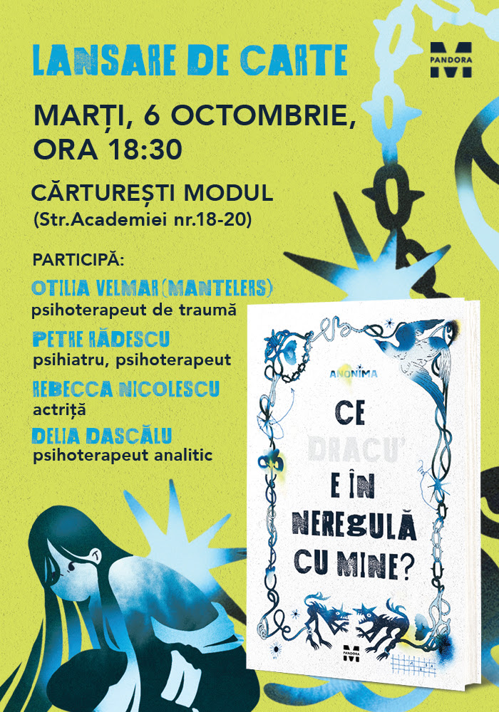 O carte reală despre problemele adolescenților – lansarea cărții „Ce dracu’ e în neregulă cu mine?”